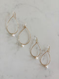 Teardrop Pearl Hoops