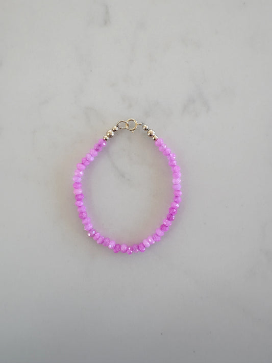 Tiny Fuchsia Jade Bracelet