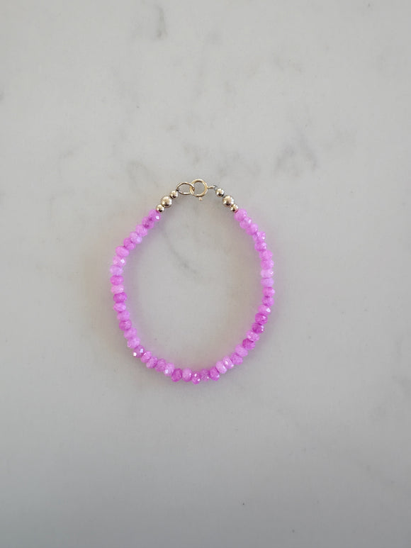 Tiny Fuchsia Jade Bracelet