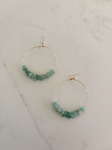 Luxe Sea Glass Jasper Hoops