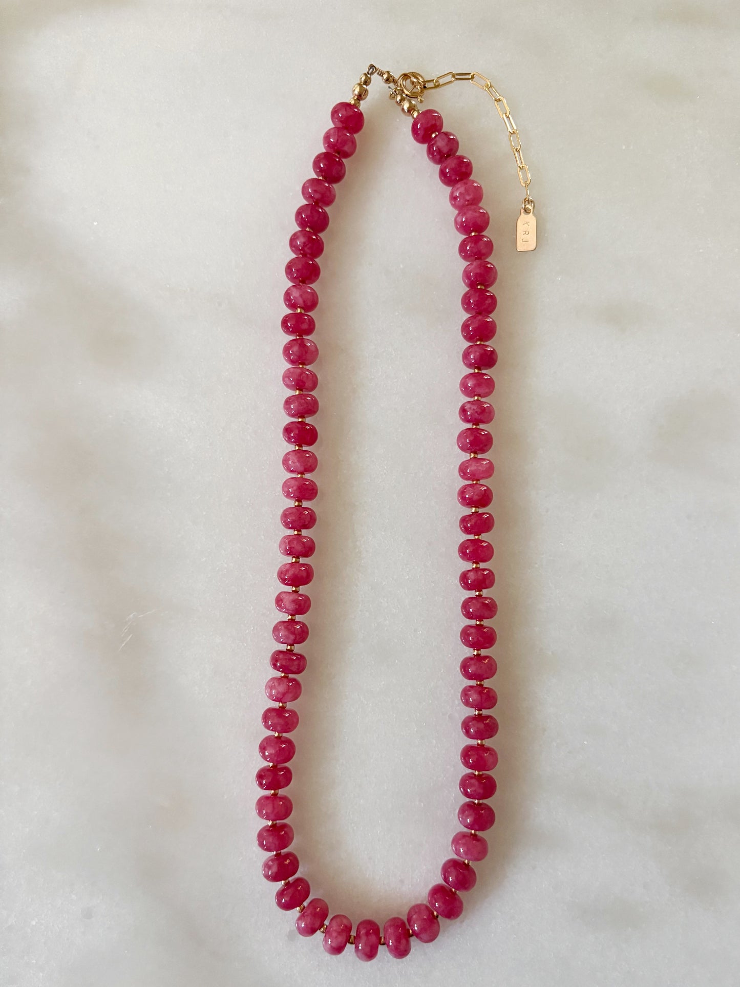Raspberry Jade Layering Necklace