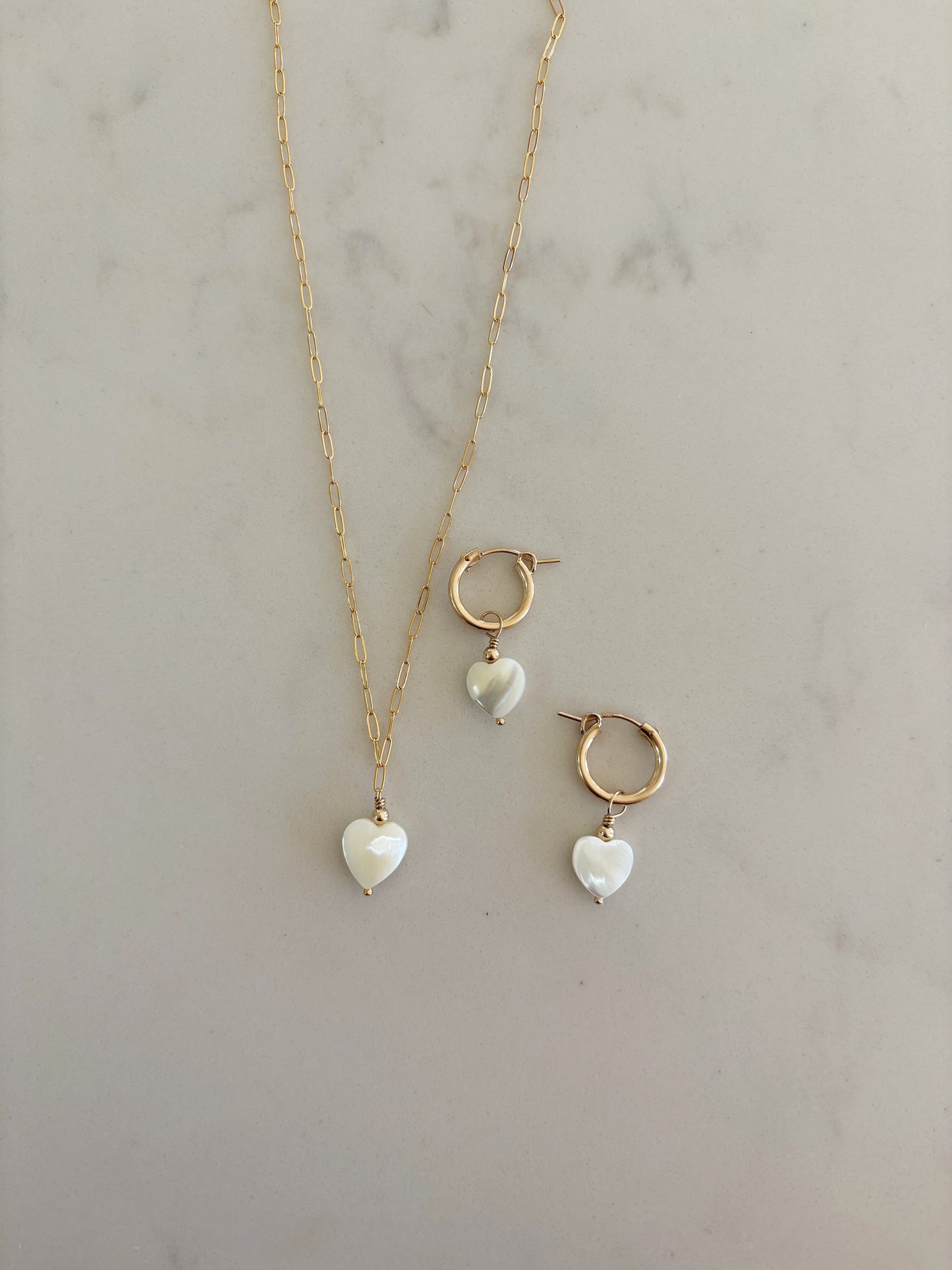 Small White Heart Necklace