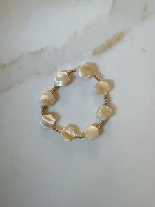 Luxe Caramel Hexagon Lovey Bracelet