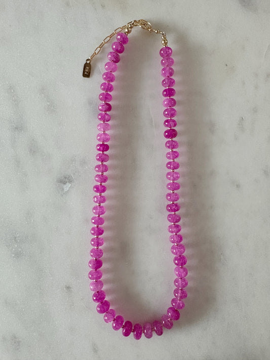 Hot Pink Jade Layering Necklace