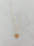 Checker Heart Pendant Necklace