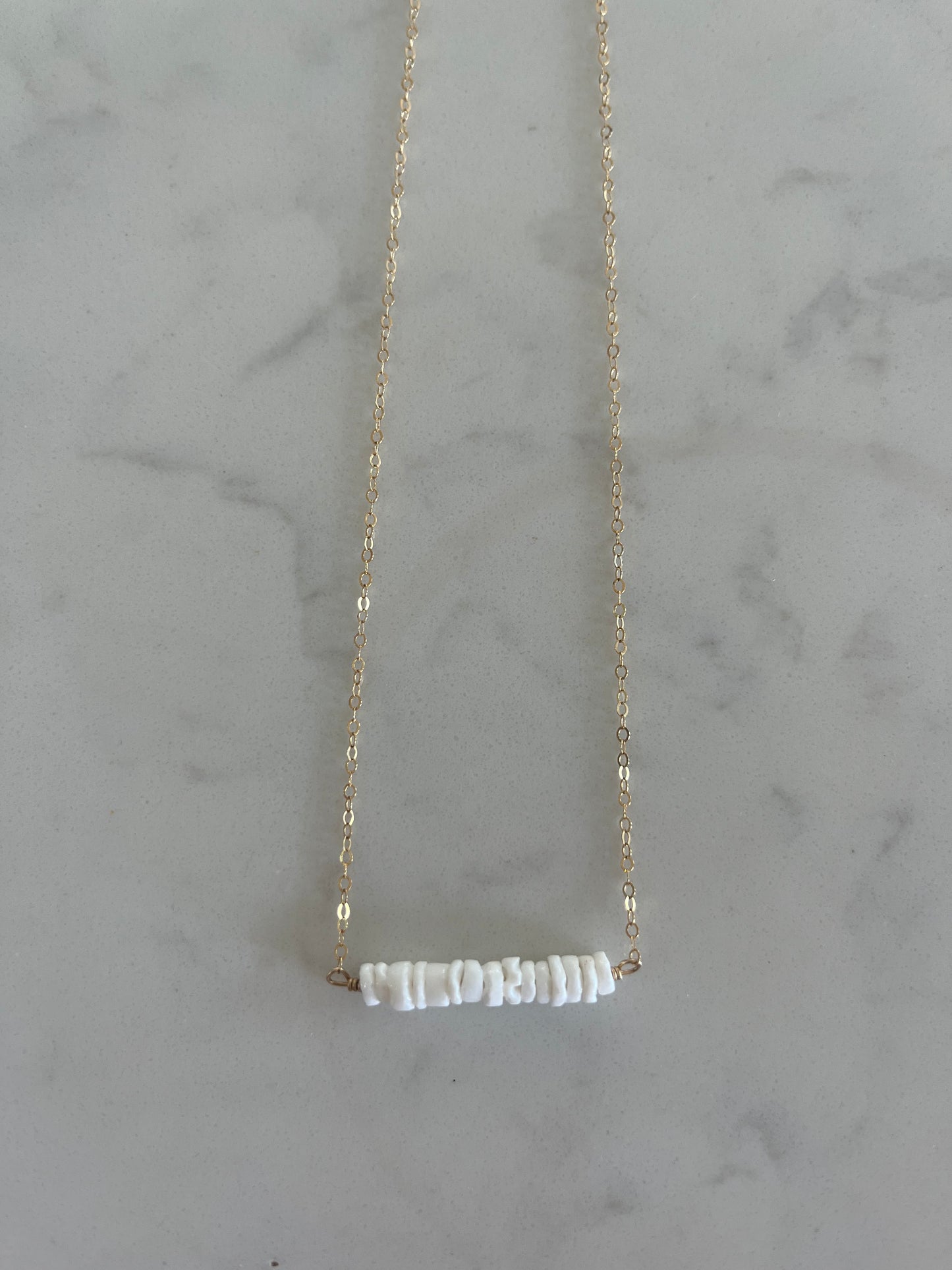 White Puka Straight Bar
