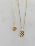 Checker Heart Pendant Necklace