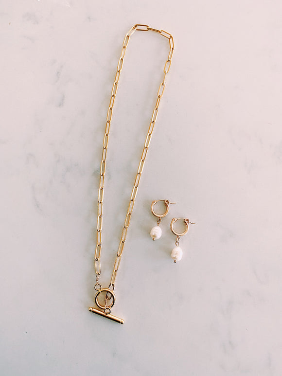 TOTEM Gold Toggle, Lapis CZ Heart Charm & Small Paperclip Chain Necklace —  TOTEM by afton | handmade, symbol-laden jewelry & gemstones made in Houston