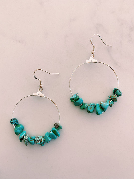 TURQUOISE JASPER HOOPS