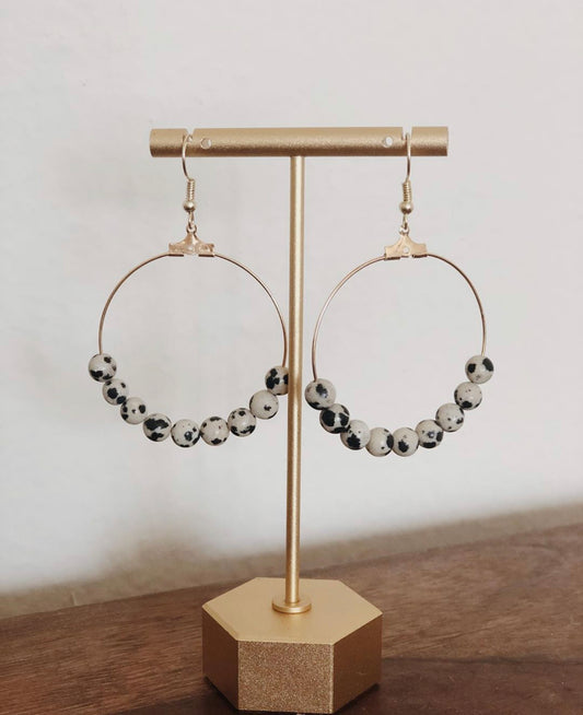 DALMATIAN JASPER HOOPS