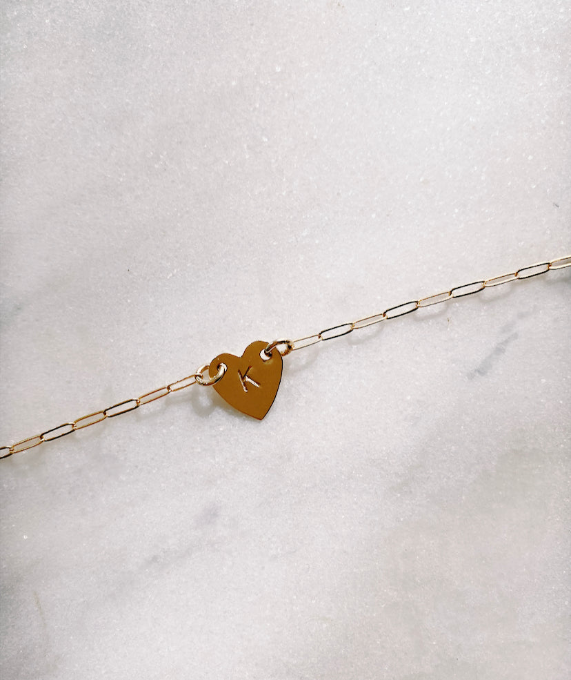 Initial Heart Bracelet