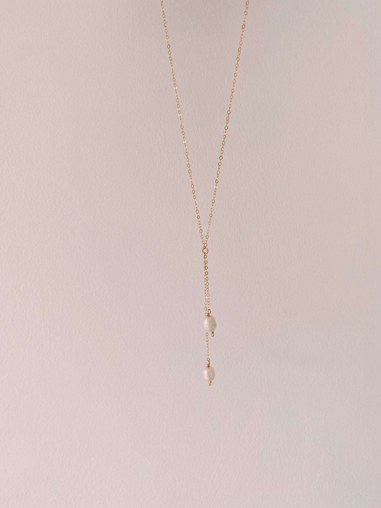 Double Drop Pearl Necklace