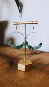 SEA GLASS JASPER HOOPS