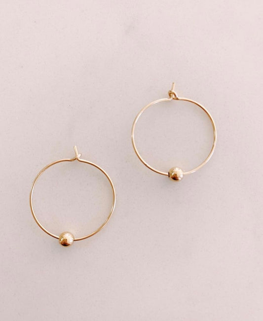 Gold Filled Ball Bead Hoops