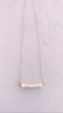 Creamy Puka Straight Bar Necklace