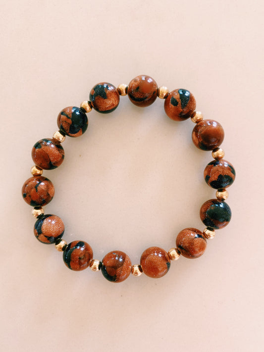 Marbled Goldstone Lovey Bracelet
