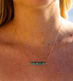 Turquoise Wave Straight Bar Necklace