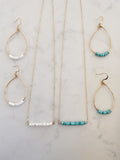 White Wave Straight Bar Necklace