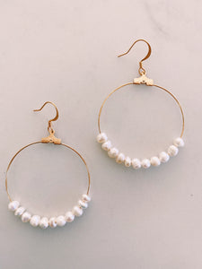 White Pearl Hoops