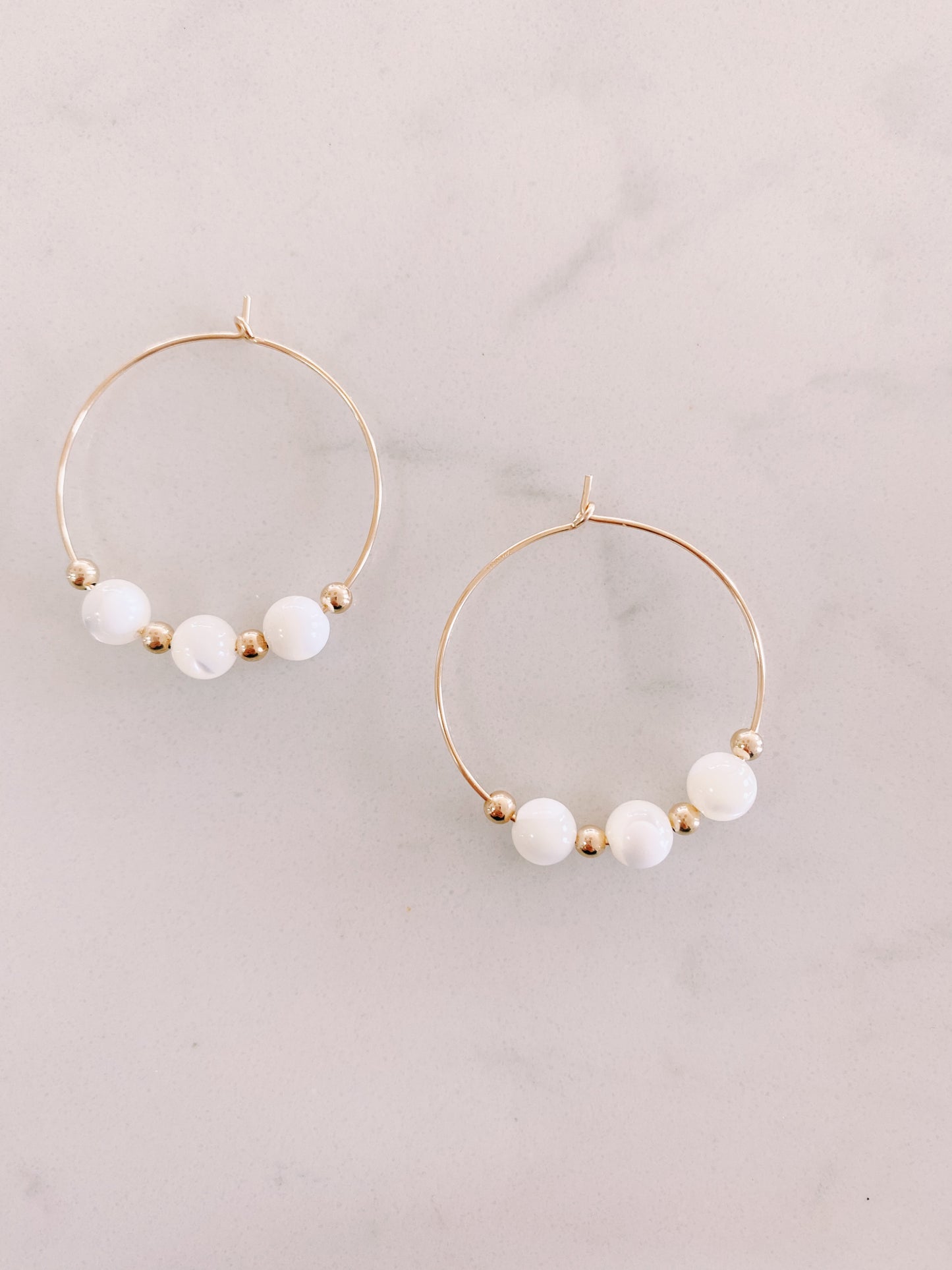Medium White Lovey Hoops