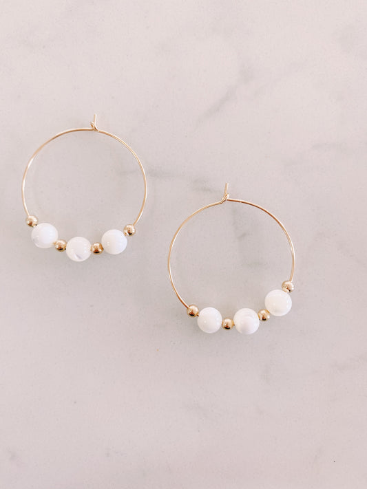 Medium White Lovey Hoops