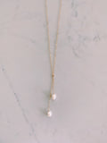 Double Drop Pearl Necklace