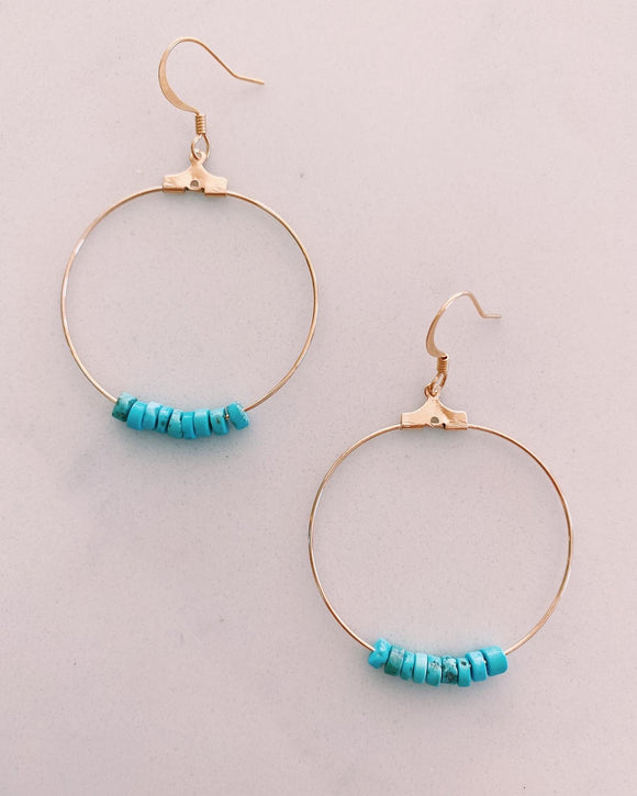 Turquoise Wave Hoops