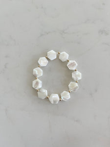 White Hexagon Lovey Bracelet
